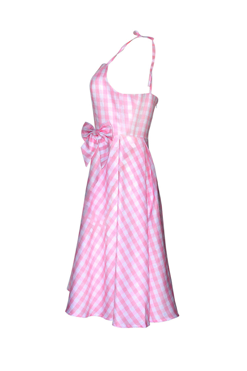 Afbeelding in Gallery-weergave laden, Roze Plaid Pin Up 1950s Dress Accessoire Set