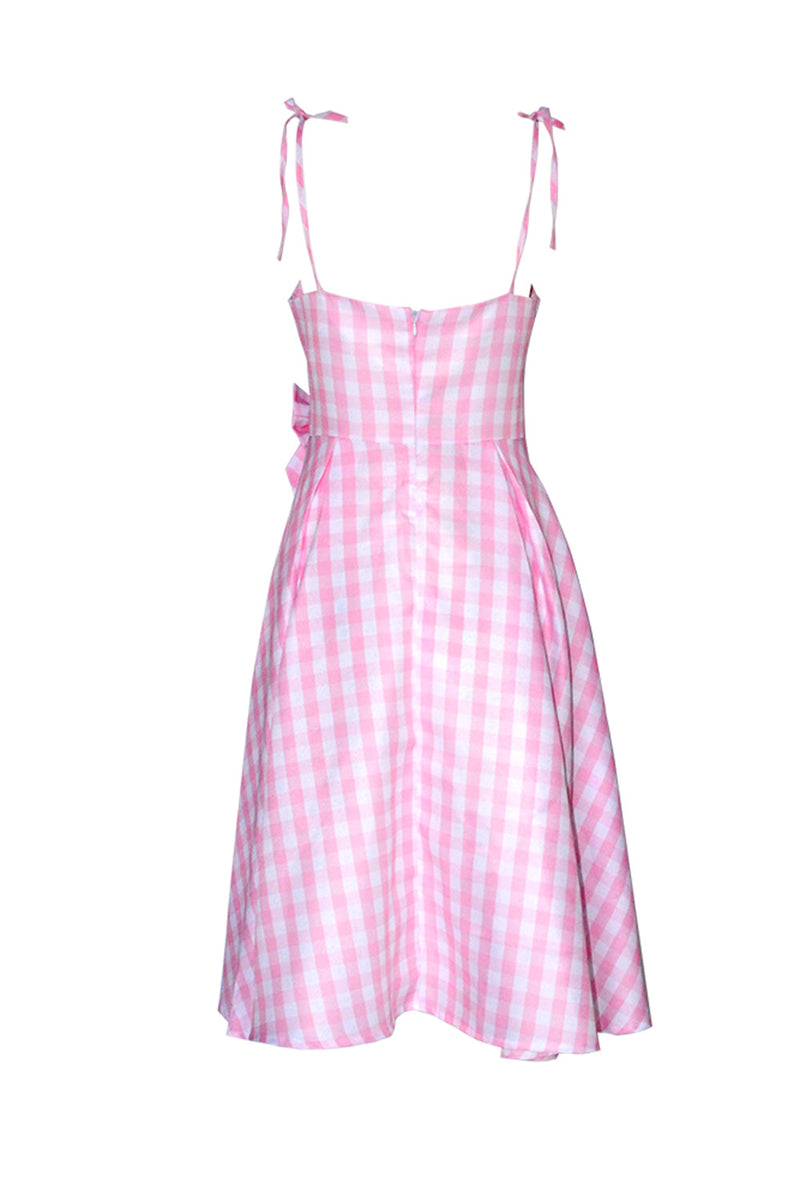Afbeelding in Gallery-weergave laden, Roze Plaid Pin Up 1950s Dress Accessoire Set