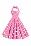 Roze Polka Dots Pin Up Vintage jaren 1950 Jurk