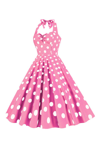 Roze Polka Dots Pin Up Vintage jaren 1950 Jurk