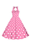 Roze Polka Dots Pin Up Vintage jaren 1950 Jurk