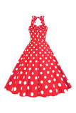 Roze Polka Dots Pin Up Vintage jaren 1950 Jurk