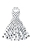 Roze Polka Dots Pin Up Vintage jaren 1950 Jurk