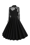 Retro Halloween Dark Hollow Backless Lace Jurk