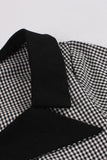 Plaid Black Swing jaren 1950 jurk met knopen