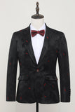 Gemekelde Revers Single Breasted Black Blazer