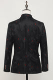 Gemekelde Revers Single Breasted Black Blazer