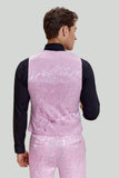 Roze Jacquard Satijn sjaal Revers 3 Delige Heren Prom Suits