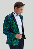 Green Heren Pailletten Blazer Jas