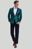 Green Heren Pailletten Blazer Jas