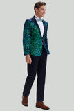 Green Heren Pailletten Blazer Jas