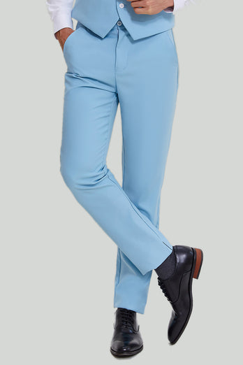 Hemelsblauw 3-delig revers revers modern fit pak voor heren