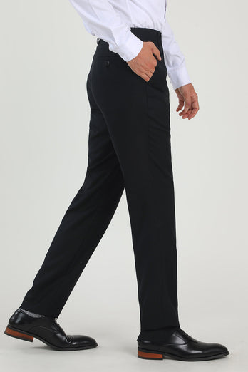 Zwarte rechte pijpen pak broek voor bruiloft