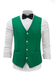 Groene Single Breasted Shawl Revers Heren Pak Vest