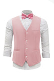 Roze Single Breasted Shawl Revers Heren Pak Vest