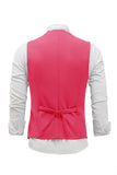 Fuchsia Single Breasted Shawl Revers Heren Pak Vest