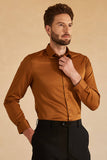 Lange mouwen Camel Solid Suit Shirt