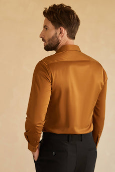 Lange mouwen Camel Solid Suit Shirt