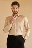 Lange mouwen Camel Solid Suit Shirt