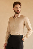 Lange mouwen Camel Solid Suit Shirt