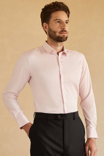 Lange Mouwen Roze Solid Suit Shirt