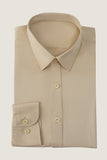 Camel Solid Lange Mouwen Pak Shirt