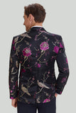 Zwarte Jacquard Satijn Gekerf Homecoming Blazer