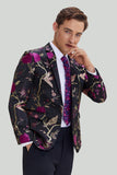 Zwarte Jacquard Satijn Gekerf Homecoming Blazer