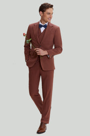 Tan Notched Revers 3-delige Single Breasted Homecoming Suits