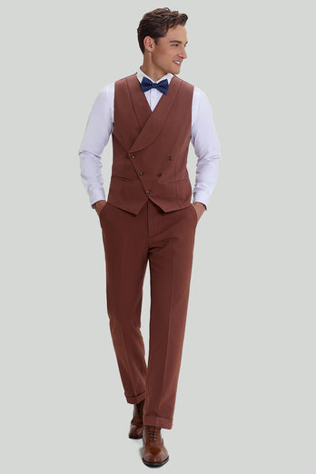 Tan Notched Revers 3-delige Single Breasted Homecoming Suits