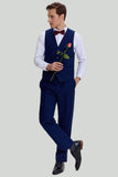 Heren Marine 3-delige One Button Slim Fit Homecoming Suits