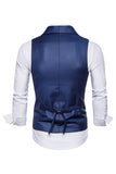 Zwart Double Breasted Sjaal Revers Heren Pak Vest