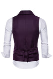 Zwart Double Breasted Sjaal Revers Heren Pak Vest