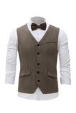 Zwart Single Breasted Shawl Revers Heren Pak Vest