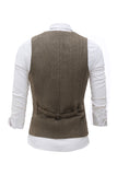 Zwart Single Breasted Shawl Revers Heren Pak Vest