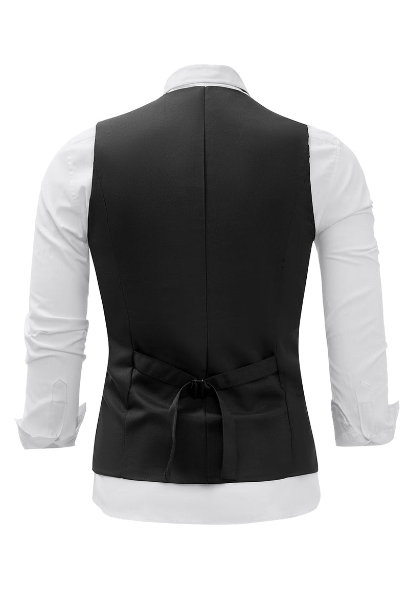 Afbeelding in Gallery-weergave laden, Zwart Single Breasted Heren vest met shirt accessoires set