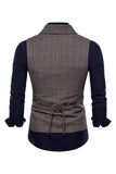 Grijze Pinstripe Double Breasted Shawl Revers Heren Pak Vest