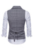 Afbeelding in Gallery-weergave laden, Grijze Pinstripe Double Breasted Shawl Revers Heren Pak Vest