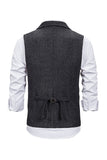 Bruin Tweed Single Breasted Gekerf Heren Pak Vest