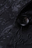 Afbeelding in Gallery-weergave laden, Zwarte Jacquard Sjaal Revers Heren 2 Delige Pakken