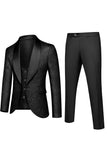 Witte Jacquard Heren 3 Delige Prom Suits