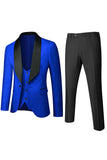 Witte Jacquard Heren 3 Delige Prom Suits