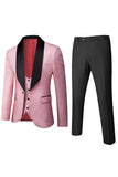 Witte Jacquard Heren 3 Delige Prom Suits