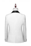 Witte Jacquard Heren 3 Delige Prom Suits