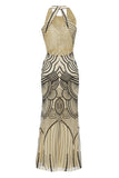 Jewel Black Blush 1920s Party Jurk met Backless