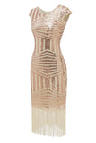 Blush Ronde Hals 1920s Flapper Jurk