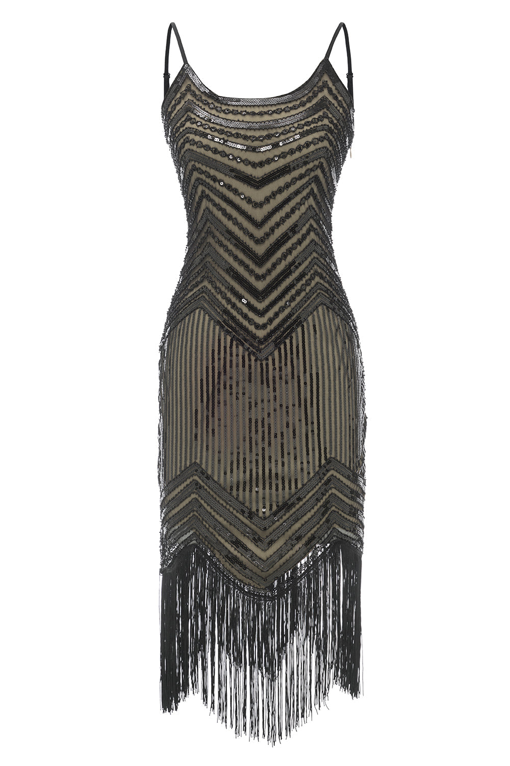 Fringed Vintage 1920s Pailletten Jurk