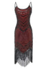Afbeelding in Gallery-weergave laden, Zwart Rood Spaghetti Bandjes 1920s Jurk
