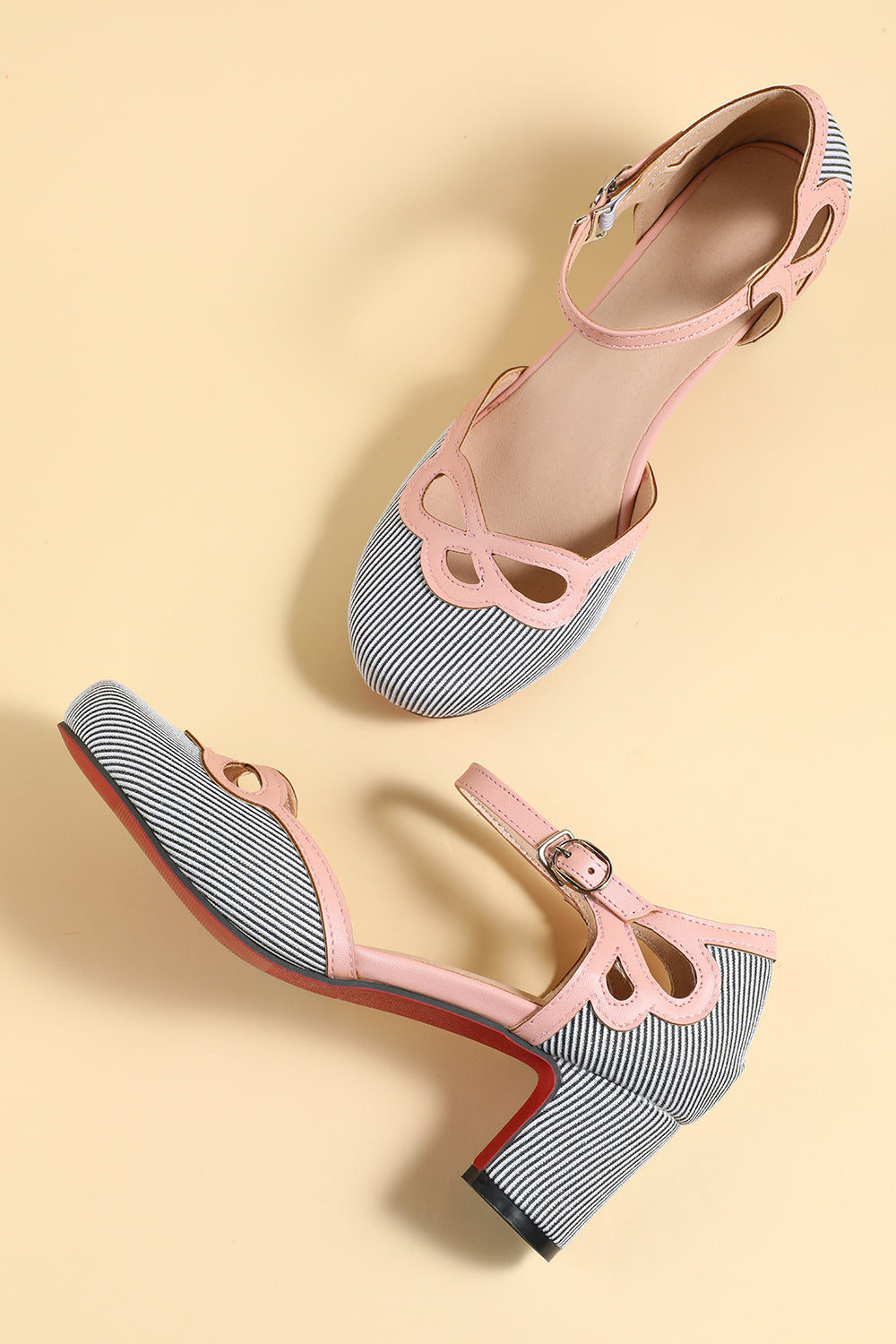 Witte Zwarte Strip Retro Schoenen