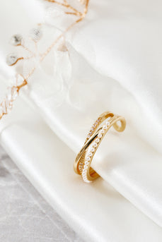Gouden Zirkoon Ring met Parel